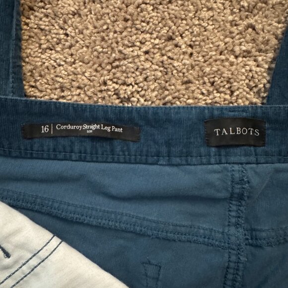 Talbots Corduroy Straight Leg Pants – Size 16 Long - Picture 2 of 4